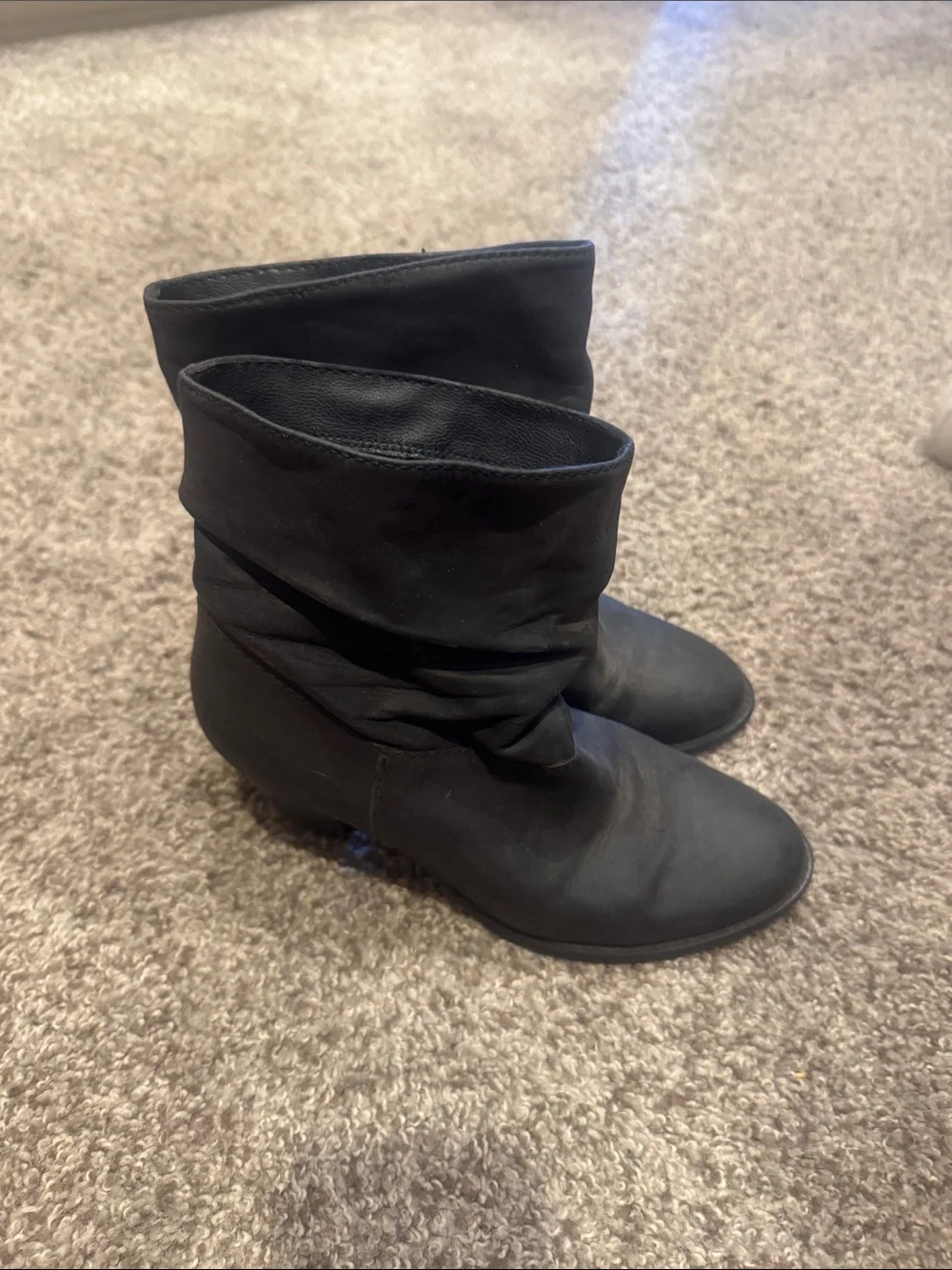 Steven By Steve Madden Black Slouchy Ankle Boots